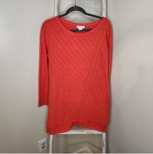Anthropologie Maeve NWT Medium Divine tunic ribbed orange super soft top